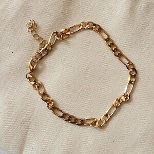 gold figaro link stainless steel chain bracelet